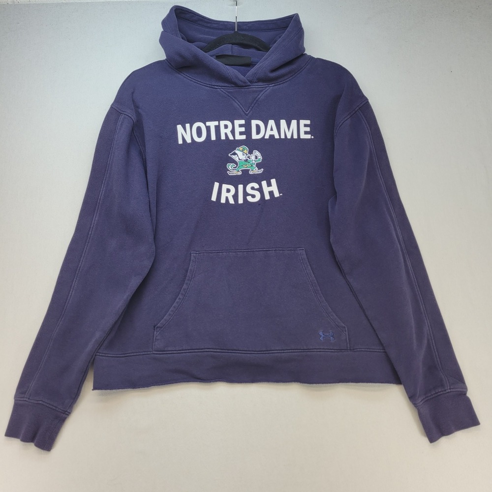 Under Armour Hoodie Mens Medium Blue Notre Dame Fighting Irish Pullover